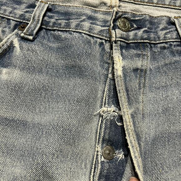 Vintage 80s Levi's 501xx Distressed Straight Cut Jeans 34x29 - Picture 4 of 6